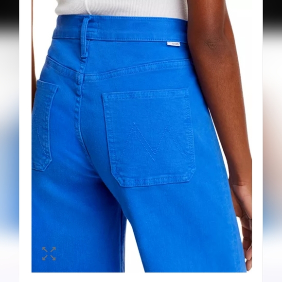 MOTHER Vibrant Blue Wide-Leg Pants Size 28 X32" High Ride - Picture 2 of 16